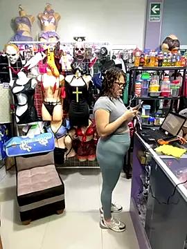 ROSALIASEXSHOP — SERVING IN HEELS,THONGS,AND MINISKIRT 5M